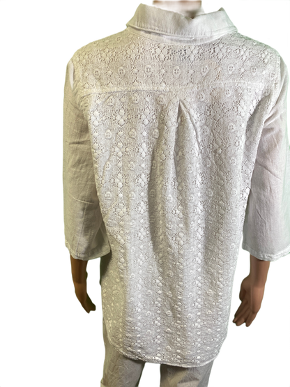 Miami Gauze w/ Lace Inserts - Sea Breeze Top