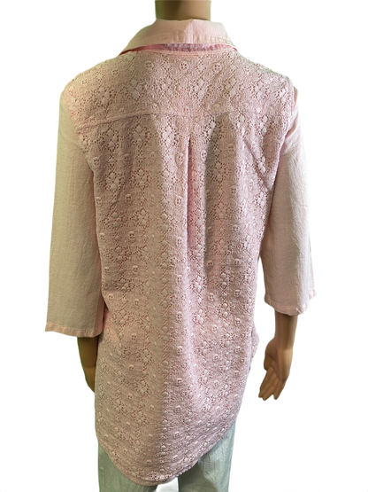 Miami Gauze w/ Lace Inserts - Sea Breeze Top