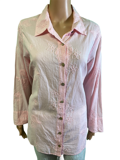 * Paisley Button-Up Collar - Sea Breeze Top