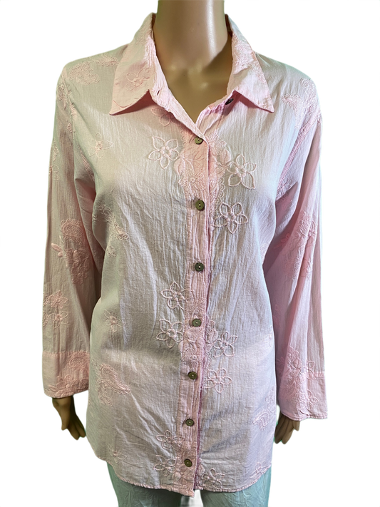 * Paisley Button-Up Collar - Sea Breeze Top