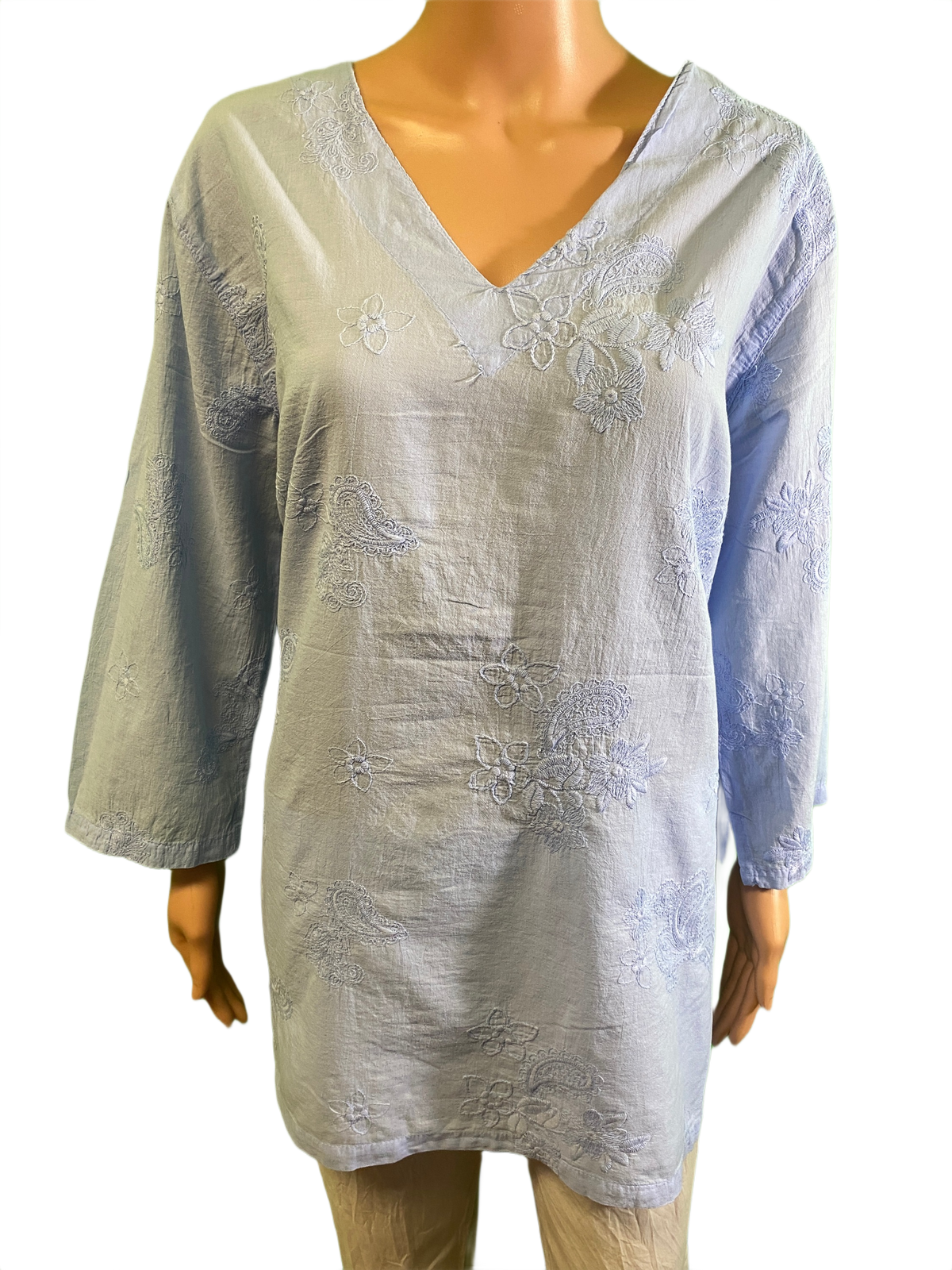 Eyelash V-Neck - Sea Breeze Top
