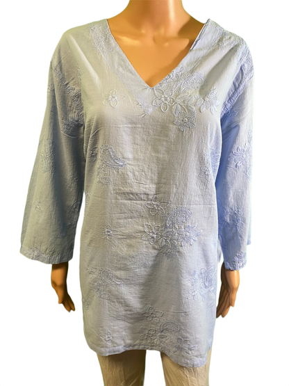 Eyelash V-Neck - Sea Breeze Top