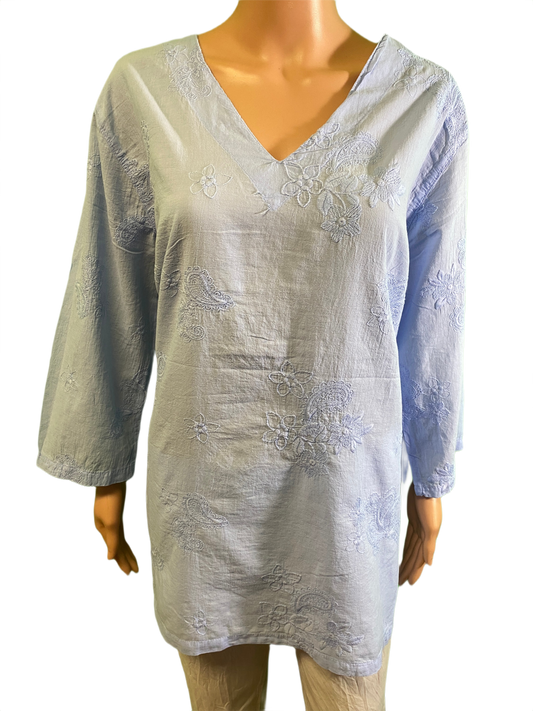 Eyelash V-Neck - Sea Breeze Top
