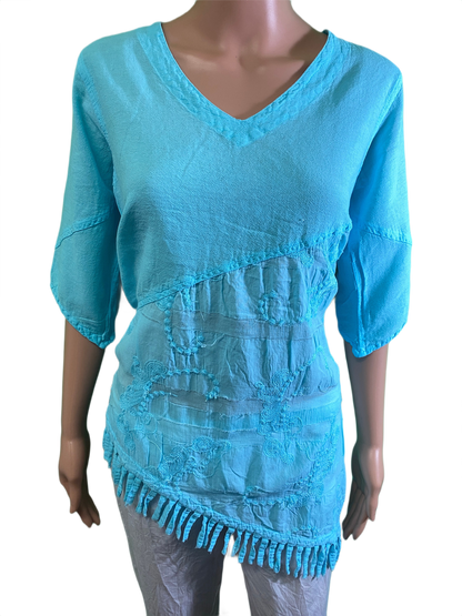 Embroidery Cancun - Sea Breeze Top