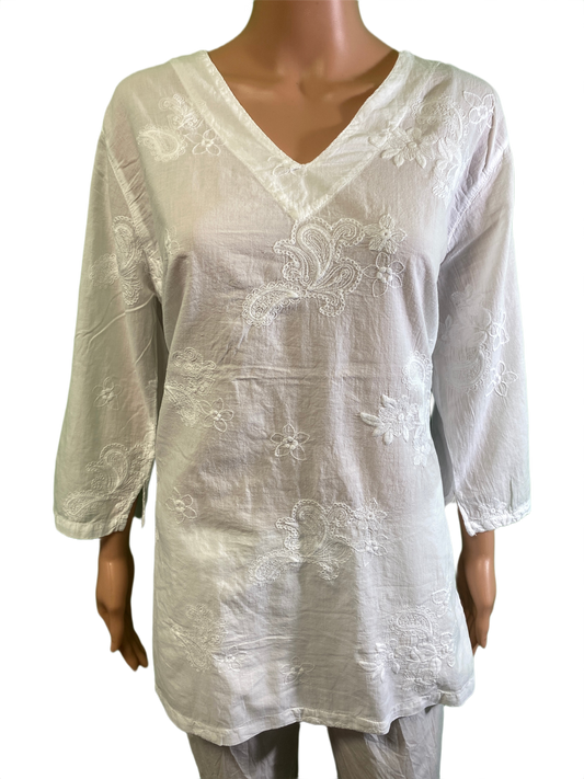 Eyelash V-Neck - Sea Breeze Top