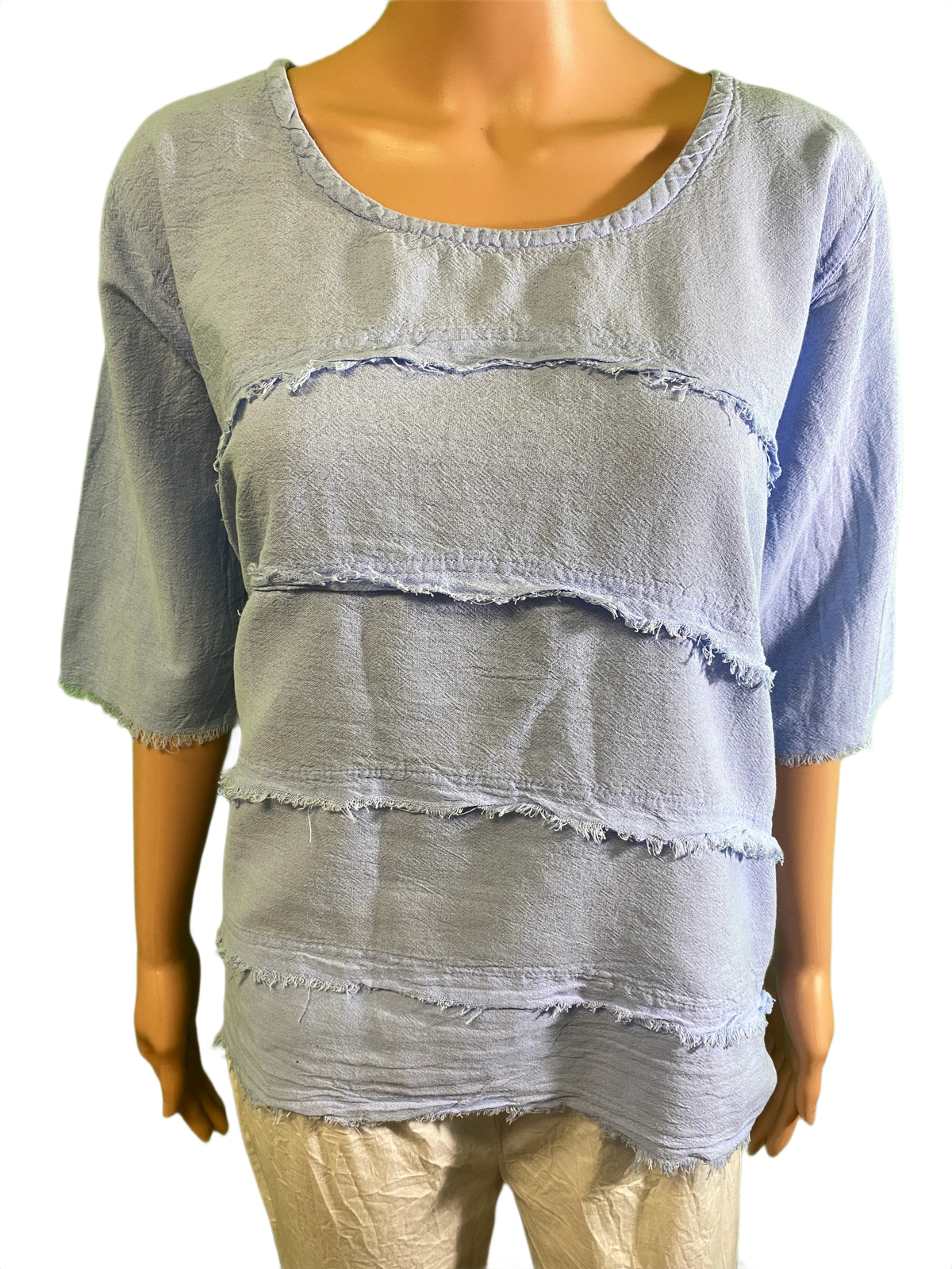 Asymmetrical Fringe - Sea Breeze Top