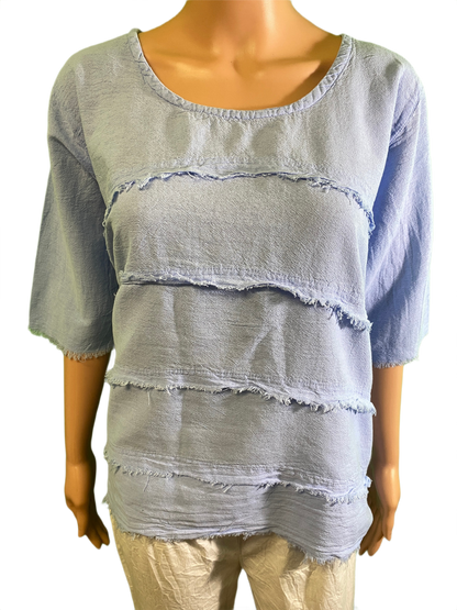 Asymmetrical Fringe - Sea Breeze Top