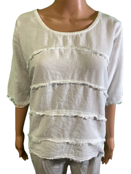 Asymmetrical Fringe - Sea Breeze Top