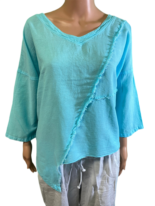 * Miami Gauze Fringe - Sea Breeze Top