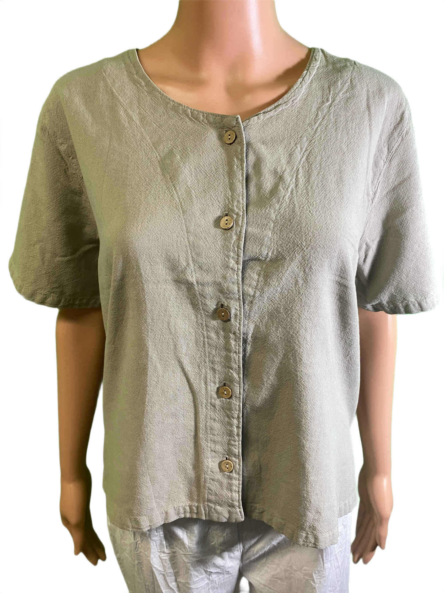 Medium Crinkle B/F Crop - Sea Breeze Top