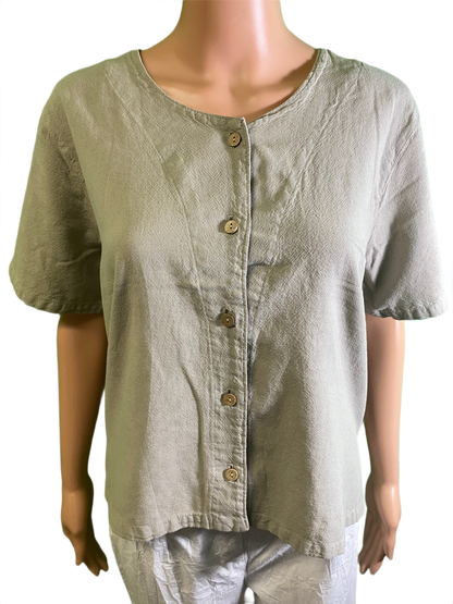 Medium Crinkle B/F Crop - Sea Breeze Top