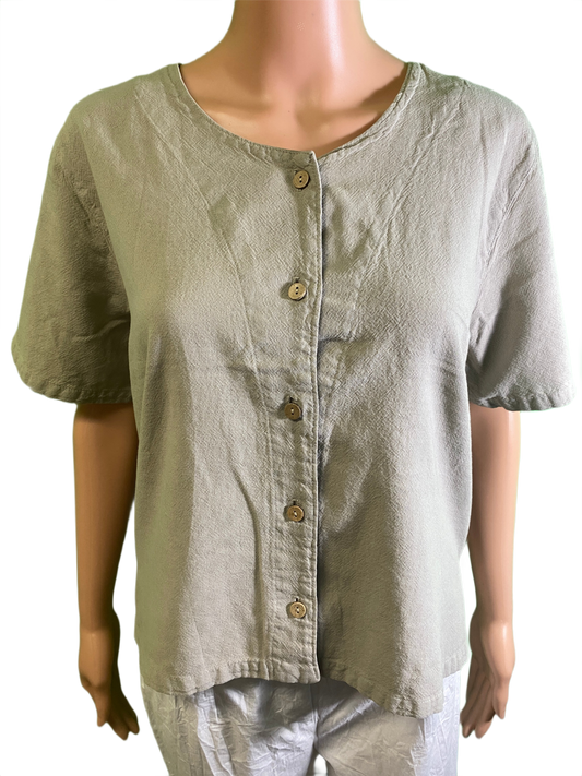 Medium Crinkle B/F Crop - Sea Breeze Top