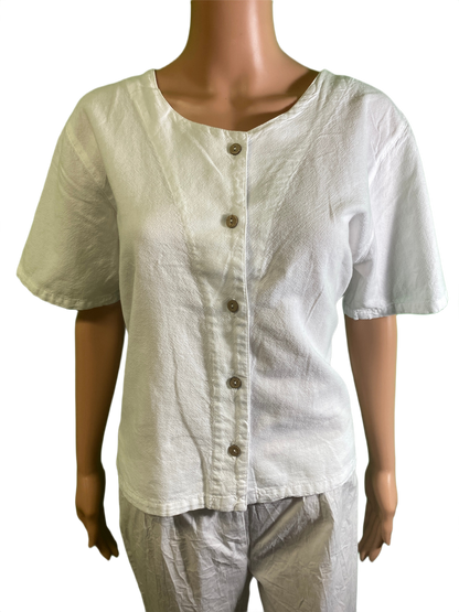 Medium Crinkle B/F Crop - Sea Breeze Top