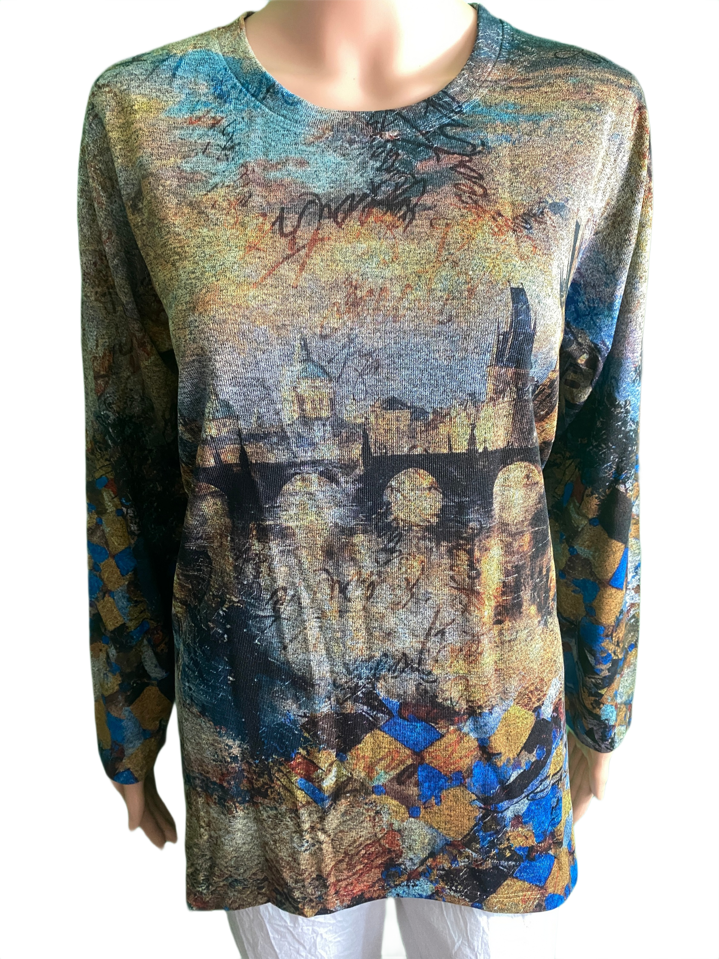 Bridge Town Long Sleeve Crew Neck A-Line - Inoah Top