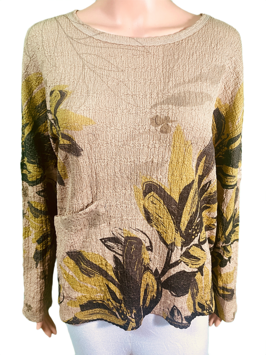 Green Envy Long Sleeve Round Neck Dolman - Inoah Top