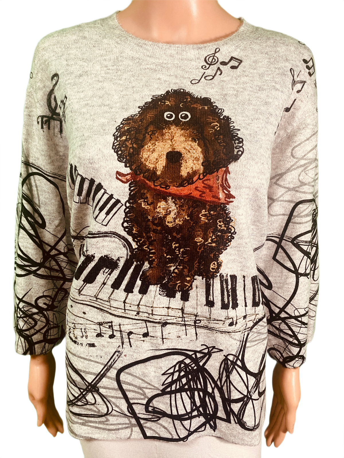 Elton 3/4 Sleeve Crew Neck Sweater - Inoah Top