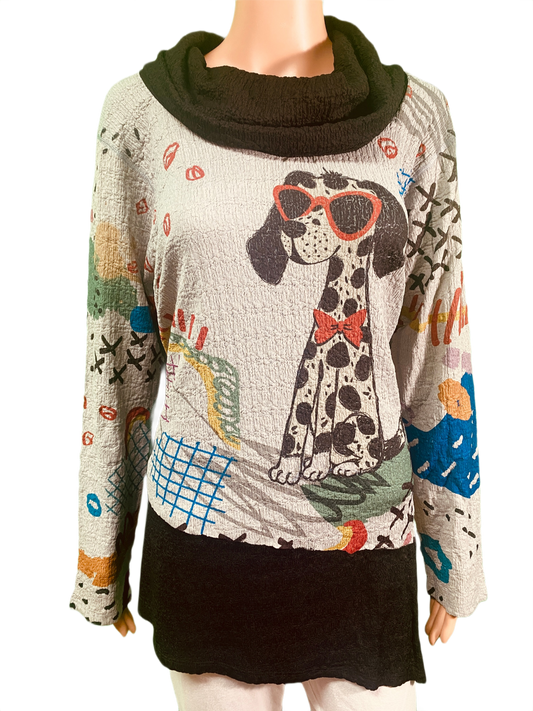 Fresita Long Sleeve Cowl Neck Asymmetrical - Inoah Top
