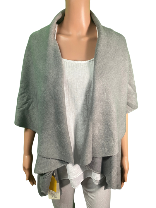 Cashmere Feel Open Front Waterfall Cardigan Cape - Designer House Wrap