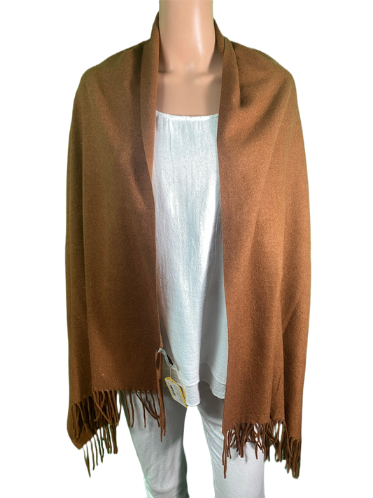 Luxurious Cashmere Blend Shawl Stole w/ Fringe - Designer House Wrap