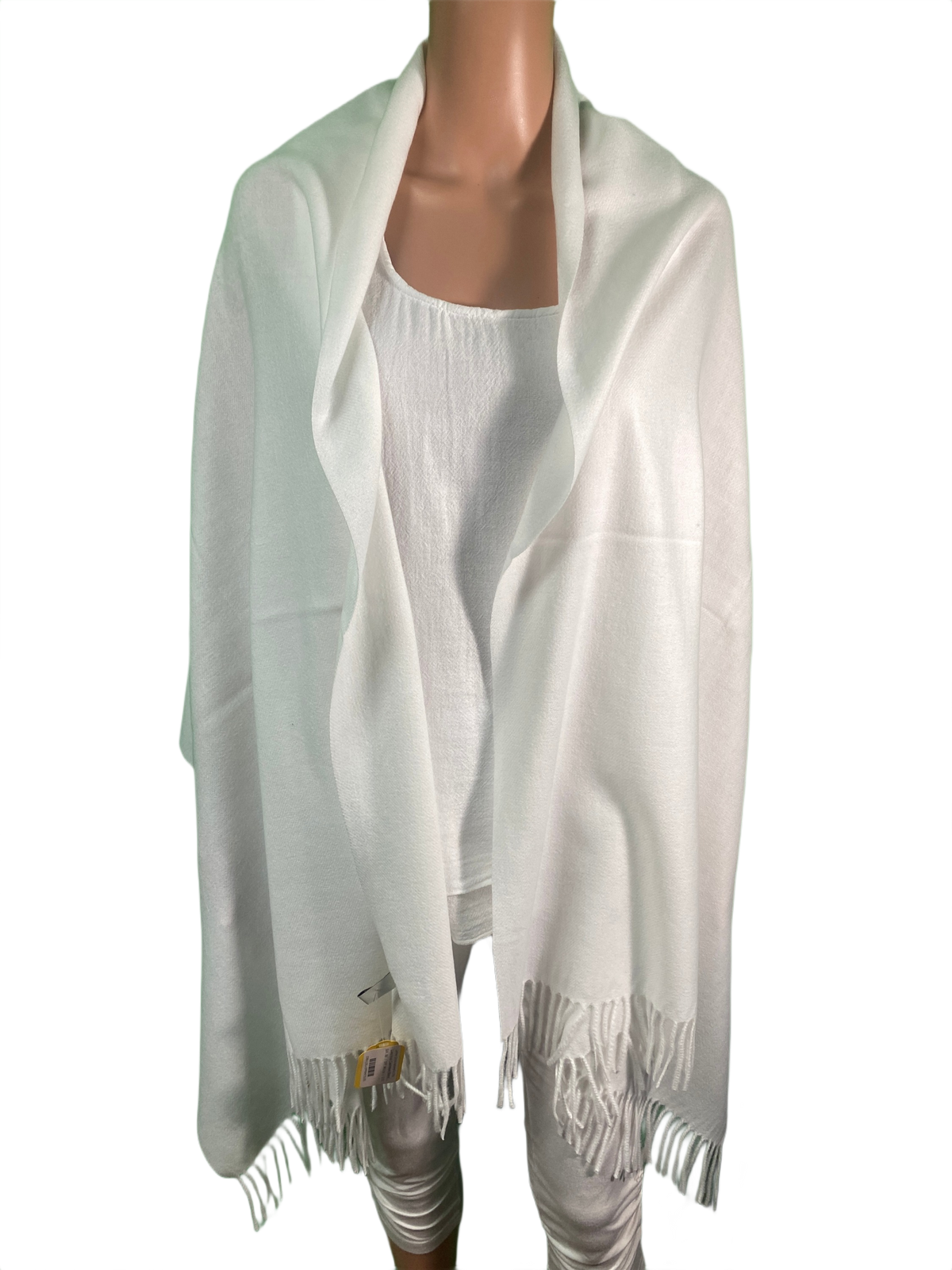 Luxurious Cashmere Blend Shawl Stole w/ Fringe - Designer House Wrap