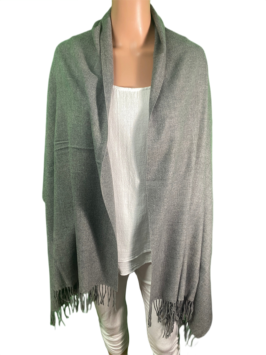 Luxurious Cashmere Blend Shawl Stole w/ Fringe - Designer House Wrap