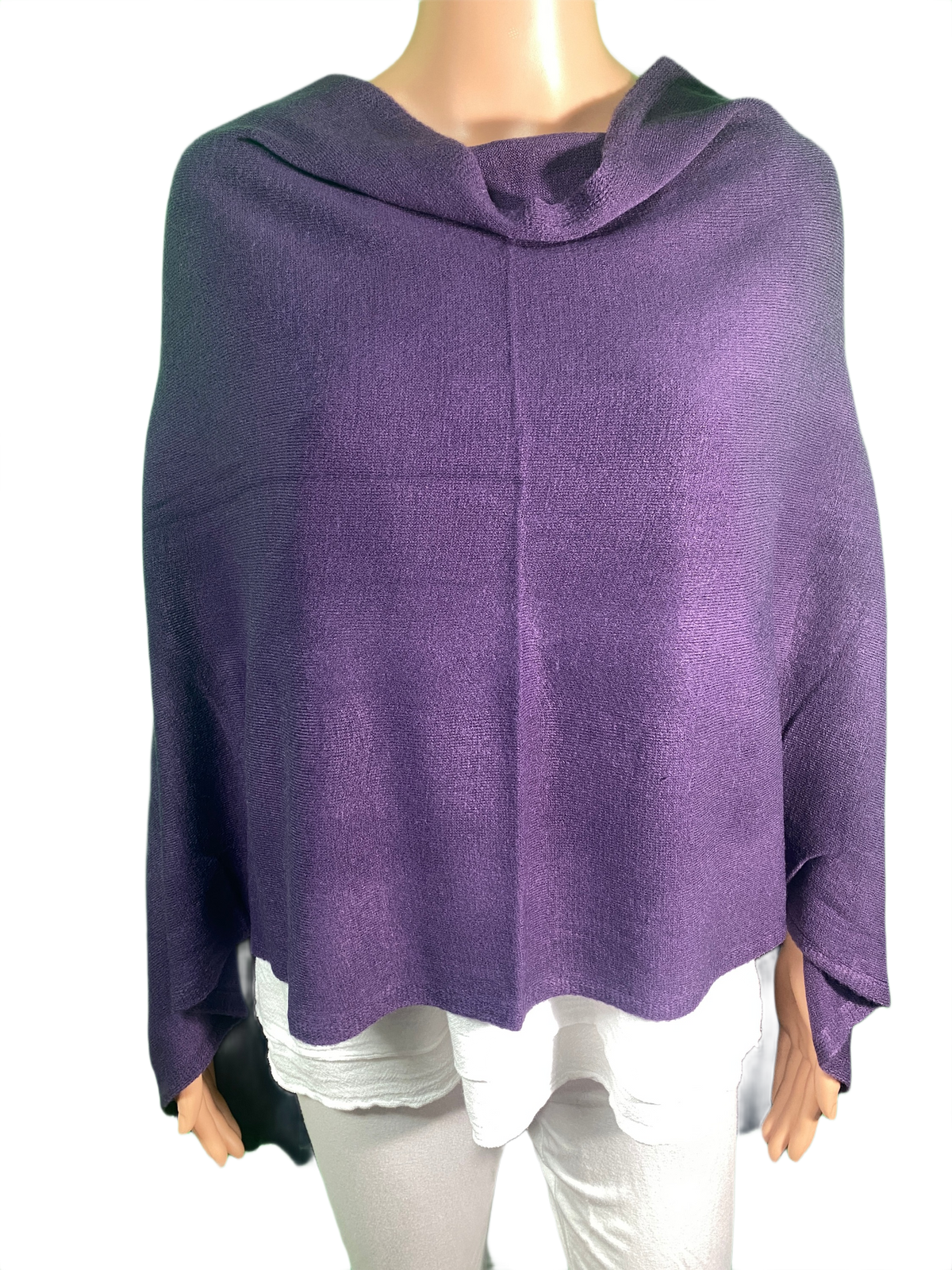 Boatneck Cashmere-Feel Multi Facet Topper - Designer House Wrap