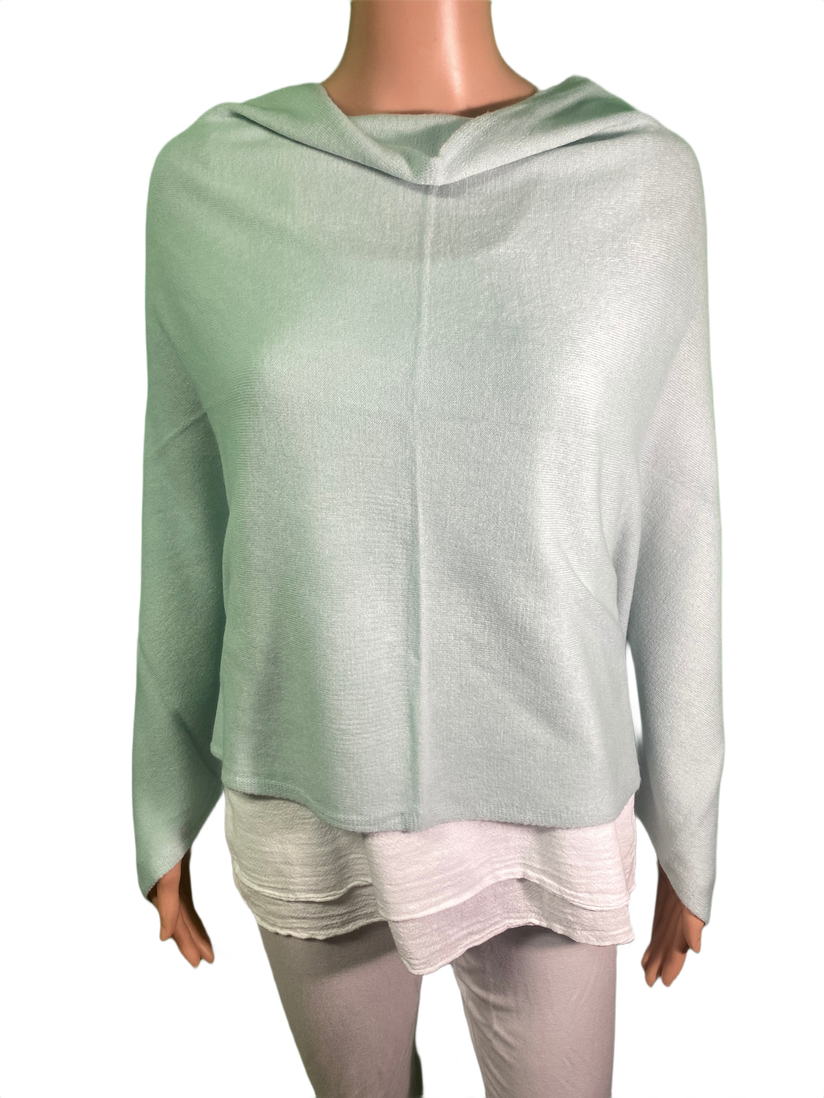 Boatneck Cashmere-Feel Multi Facet Topper - Designer House Wrap