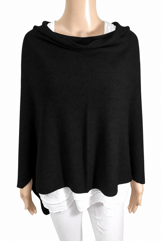Boatneck Cashmere-Feel Multi Facet Topper - Designer House Wrap