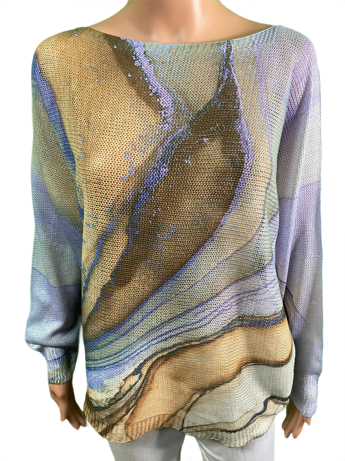 Lavender Tie-Dye Printed Knit - LOOWIE Top