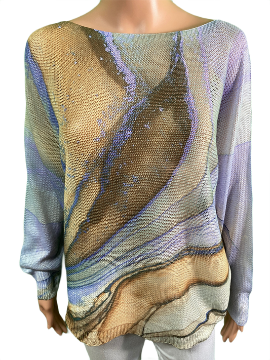 Lavender Tie-Dye Printed Knit - LOOWIE Top