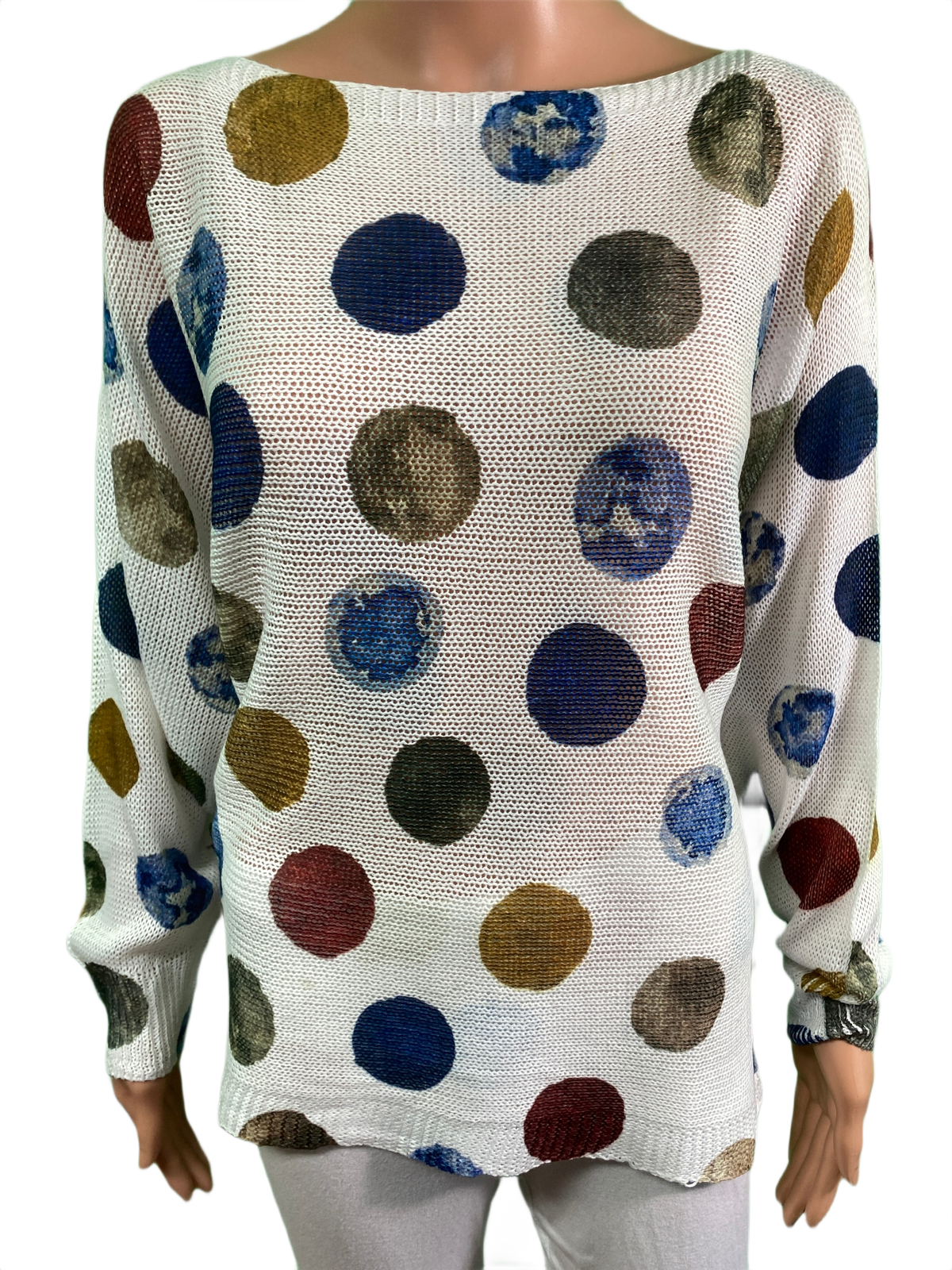 Italian Multicolor Polka Dot Knit - LOOWIE Top
