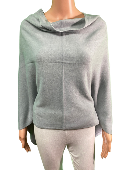 Boatneck Cashmere-Feel Multi Facet Topper - Designer House Wrap