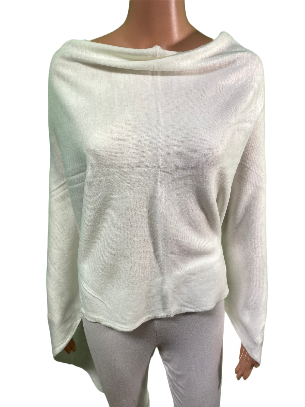 Boatneck Cashmere-Feel Multi Facet Topper - Designer House Wrap