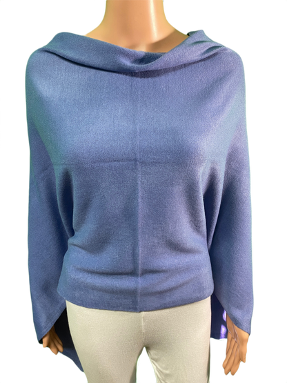 Boatneck Cashmere-Feel Multi Facet Topper - Designer House Wrap