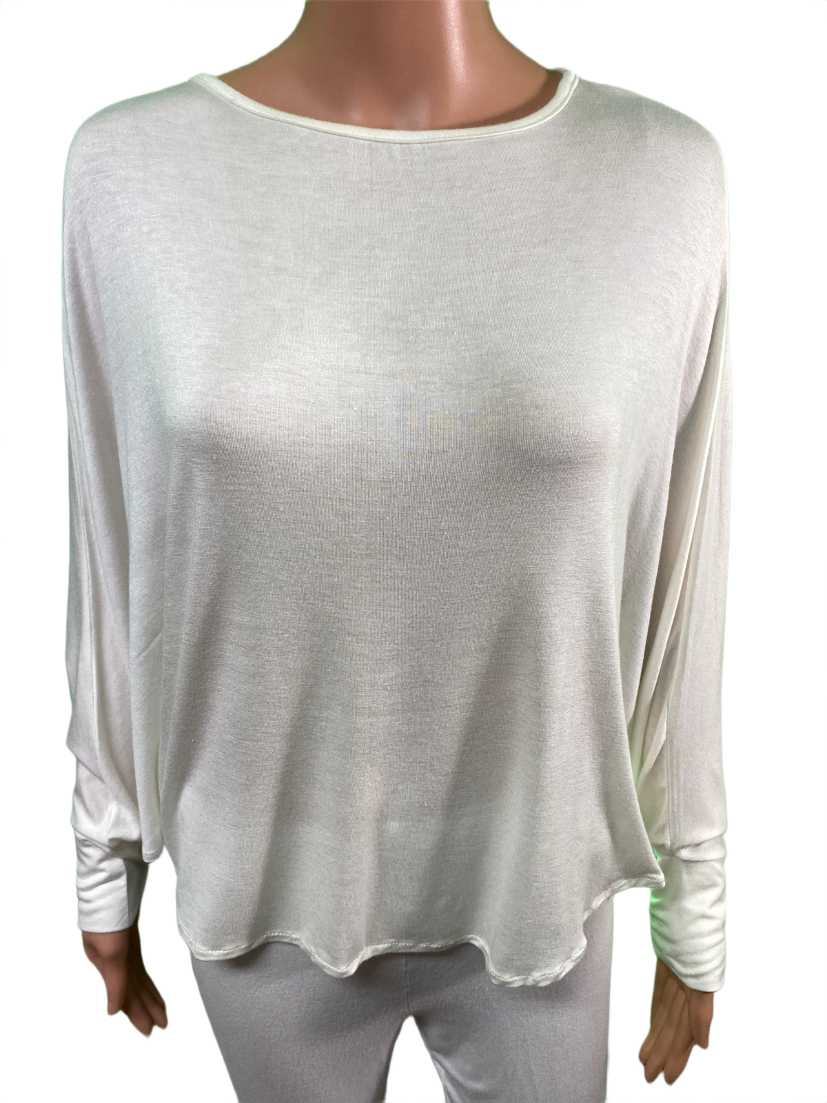 Cotton Jersey Open Batwing Sleeve w/ Wrist Cuffs - Designer House Top