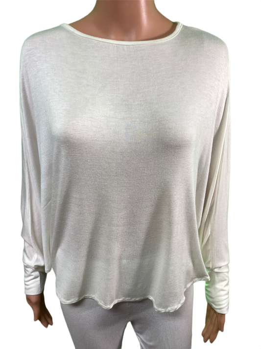 Cotton Jersey Open Batwing Sleeve w/ Wrist Cuffs - Designer House Top