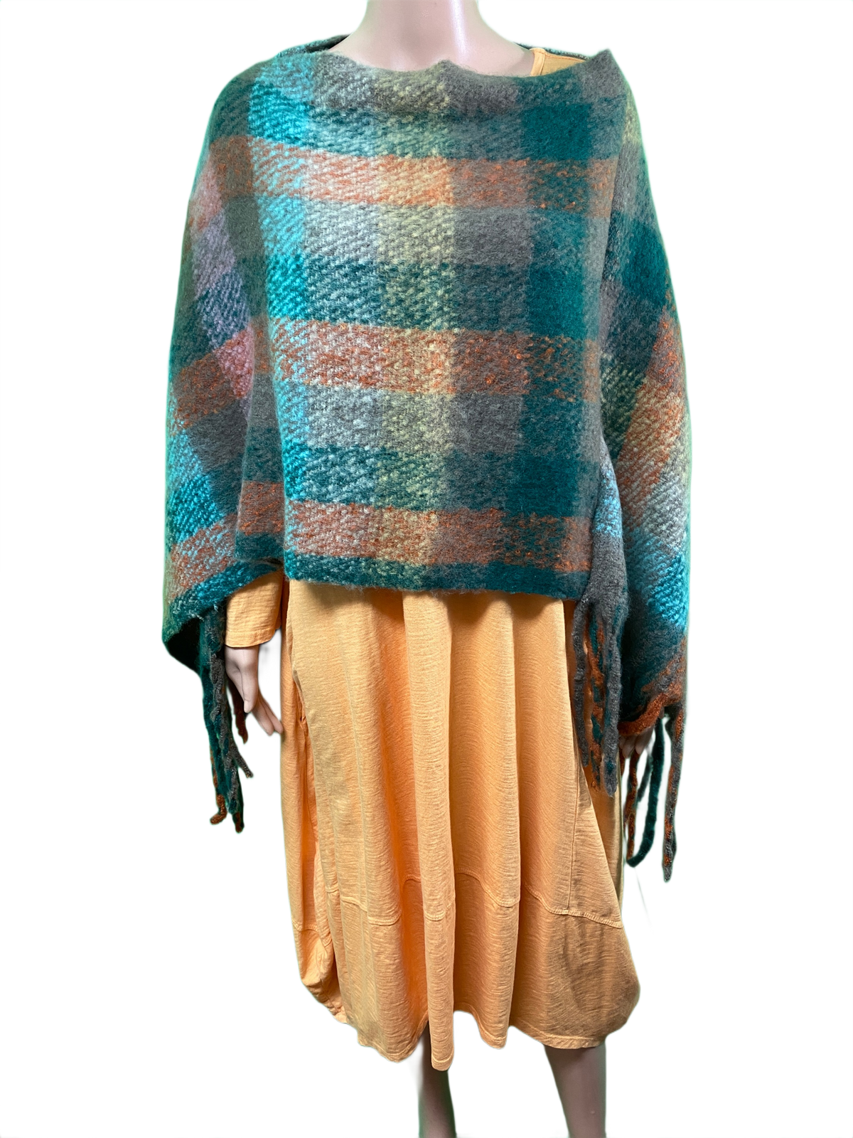 Multicolor Plaid Fringe - Designer House Sweater