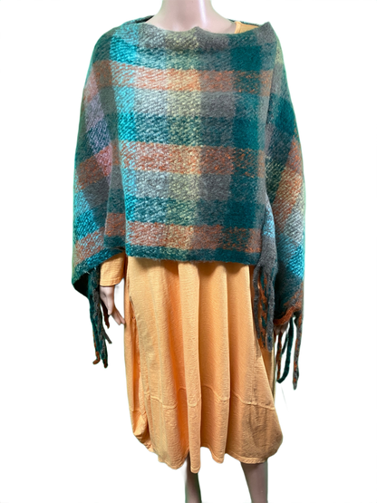 Multicolor Plaid Fringe - Designer House Sweater