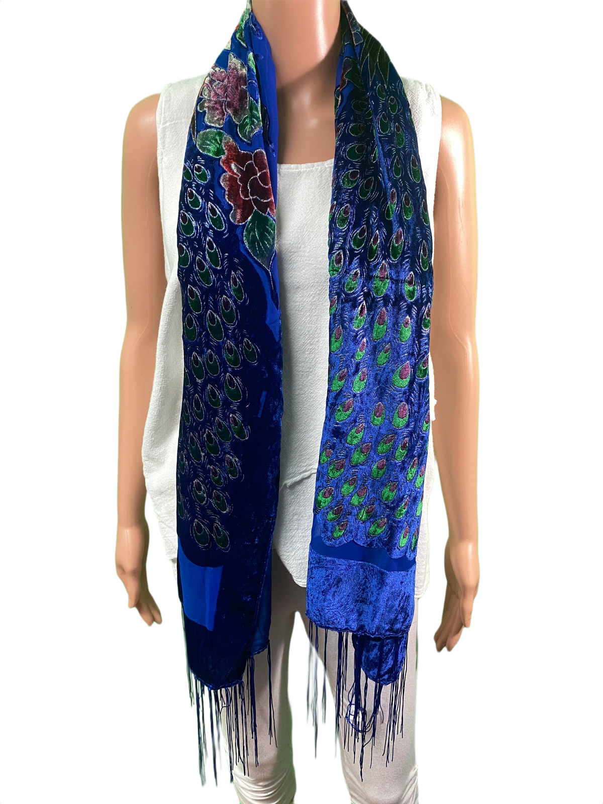 Peacock Velvet - Astoria Scarf