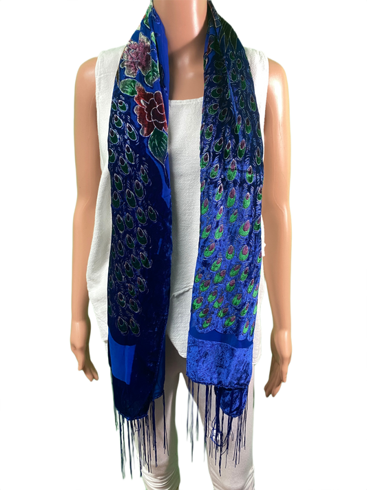 Peacock Velvet - Astoria Scarf