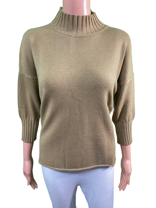 Solid Mock Neck Turtleneck - Flora Ashley Top