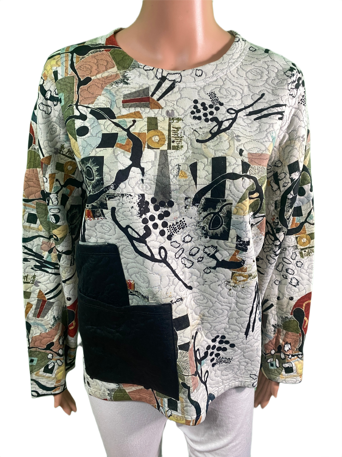 Joelle Dolman Crew Neck Long Sleeve w/ Front Pockets - Inoah Top